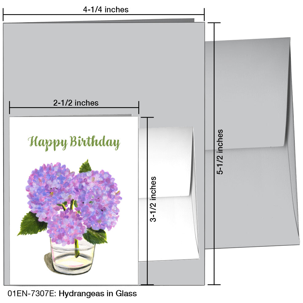 Hydrangeas In Glass, Greeting Card (7307E)