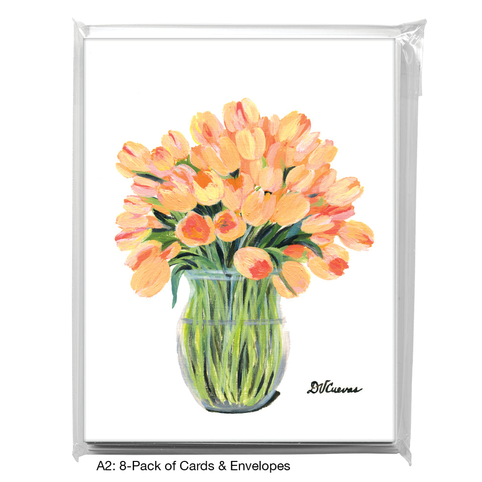 Peach Tulips, Greeting Card (7330)