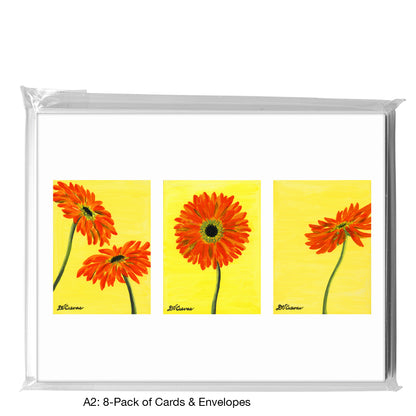 Gerber In Orange & Yellow, Greeting Card (7347)