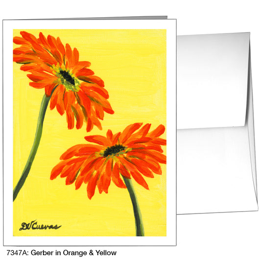 Gerber In Orange & Yellow, Greeting Card (7347A)