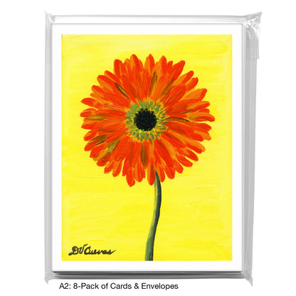 Gerber In Orange & Yellow, Greeting Card (7347B)