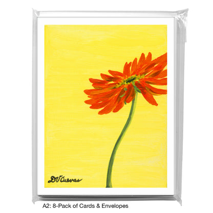 Gerber In Orange & Yellow, Greeting Card (7347C)