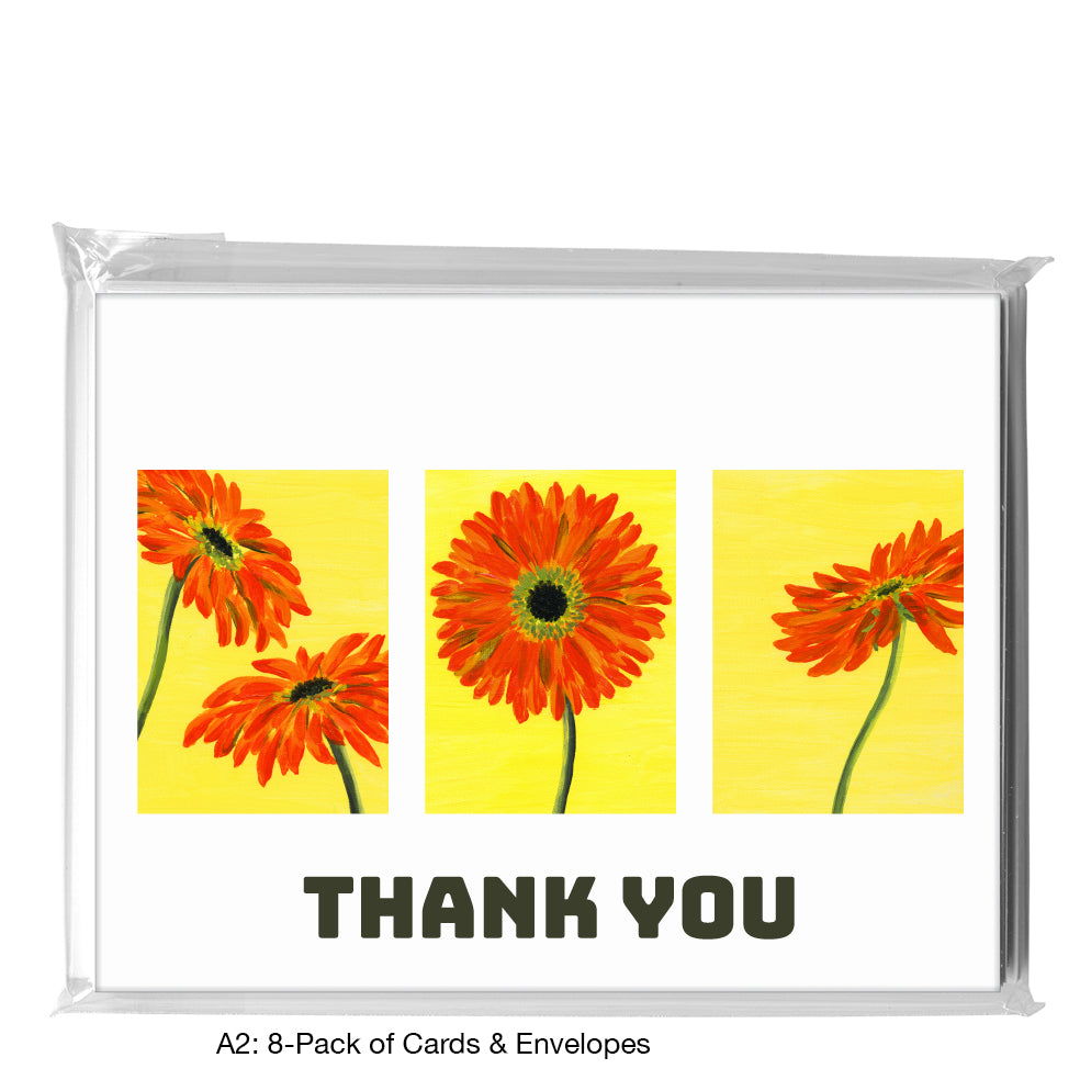 Gerber In Orange & Yellow, Greeting Card (7347D)