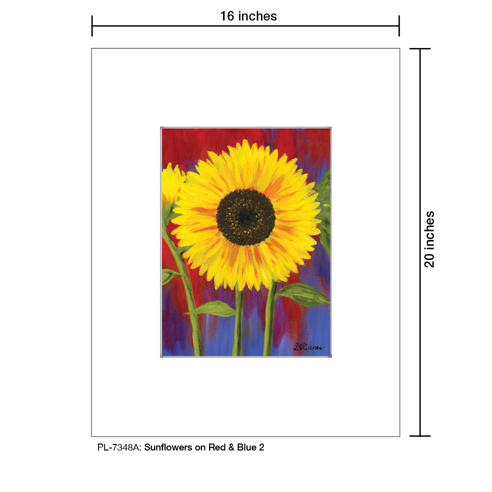 Sunflower on Red & Blue 2, Print (#7348A)