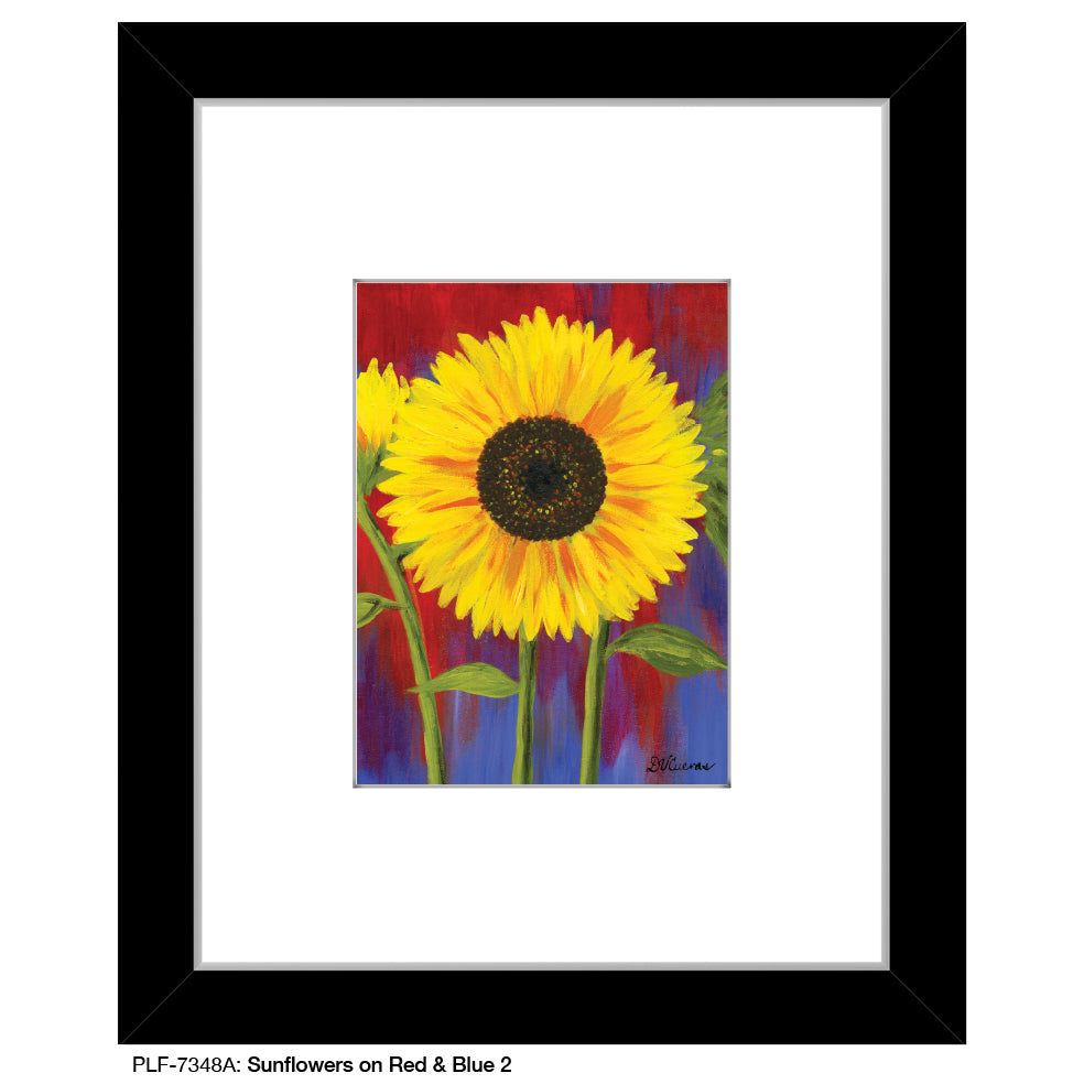 Sunflower on Red & Blue 2, Print (#7348A)