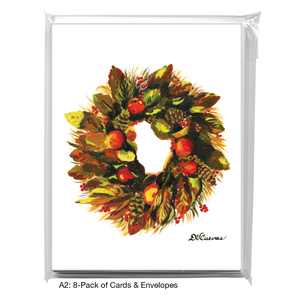 Multi-Colored Wreath, Greeting Card (7351)