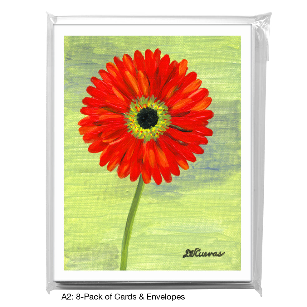 Gerber Red-Orange, Greeting Card (7358B)