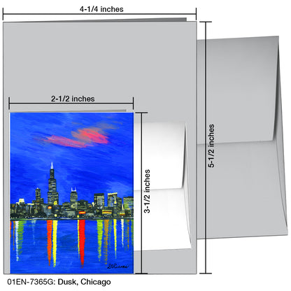 Dusk, Chicago, Greeting Card (7365G)