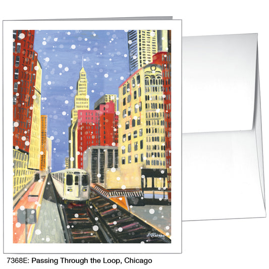 Passing Through The Loop, Chicago, Greeting Card (7368E)