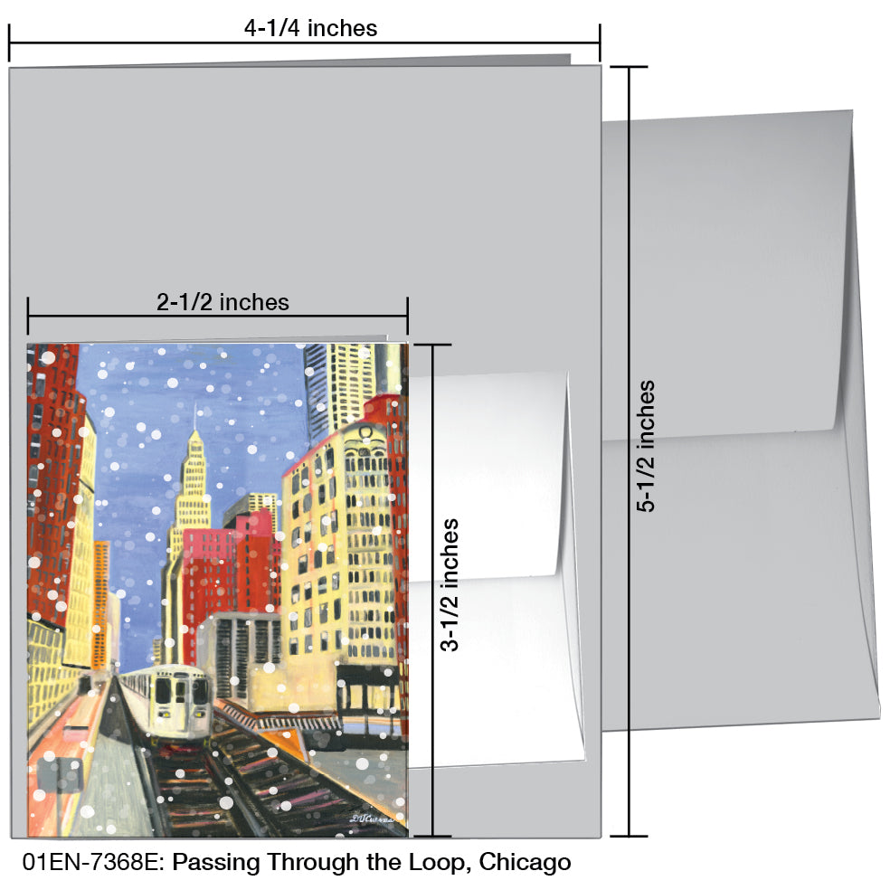 Passing Through The Loop, Chicago, Greeting Card (7368E)