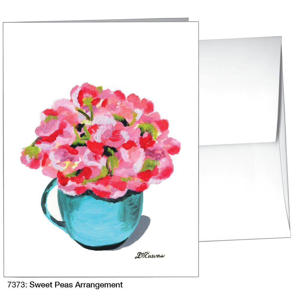 Sweet Peas Arrangement, Greeting Card (7373)