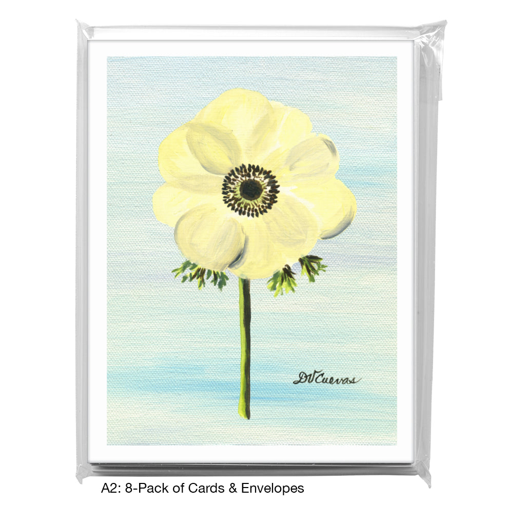 Black-Eyed White Anemone, Greeting Card (7395N)