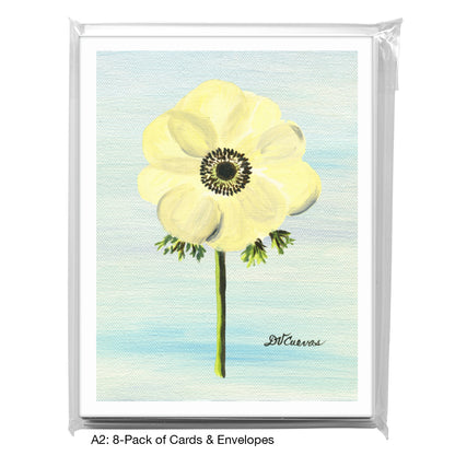 Black-Eyed White Anemone, Greeting Card (7395N)