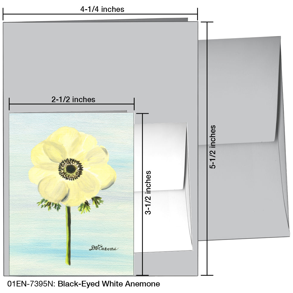 Black-Eyed White Anemone, Greeting Card (7395N)