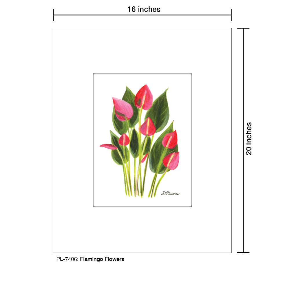 Flamingo Flowers, Print (#7406)