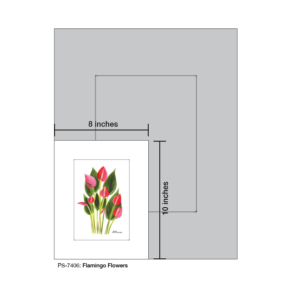 Flamingo Flowers, Print (#7406)