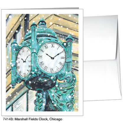 Marshall Fields Clock, Chicago, Greeting Card (7414B)