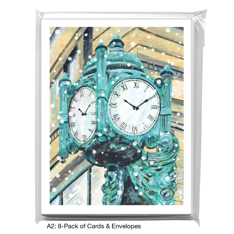 Marshall Fields Clock, Chicago, Greeting Card (7414B)