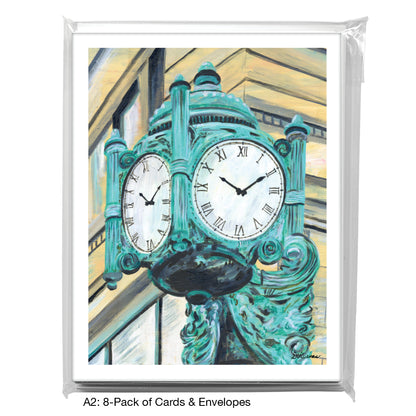 Marshall Fields Clock, Chicago, Greeting Card (7414E)