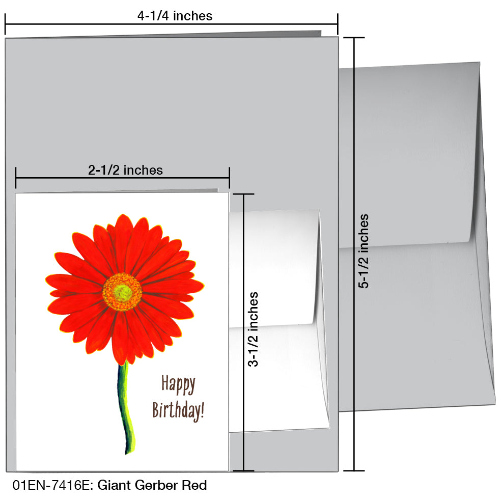 Giant Gerber Red, Greeting Card (7416E)