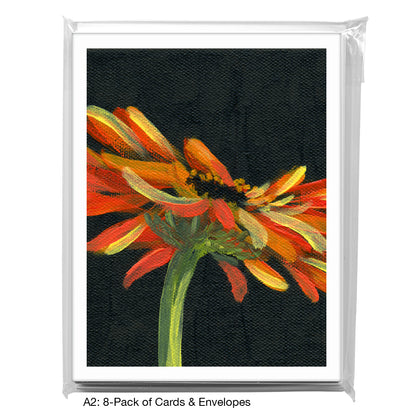 Gerber Orange On Black, Greeting Card (7432CA)