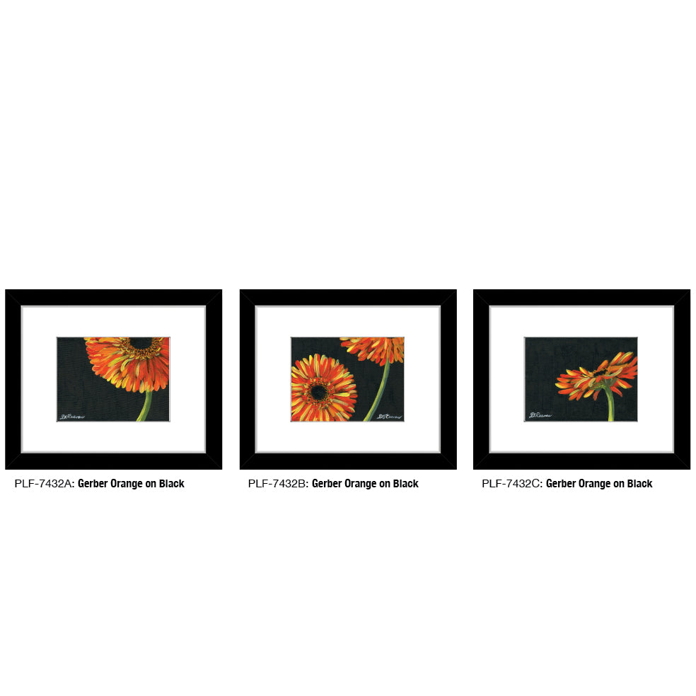 Gerber Orange on Black, Print TRIO (#7432)