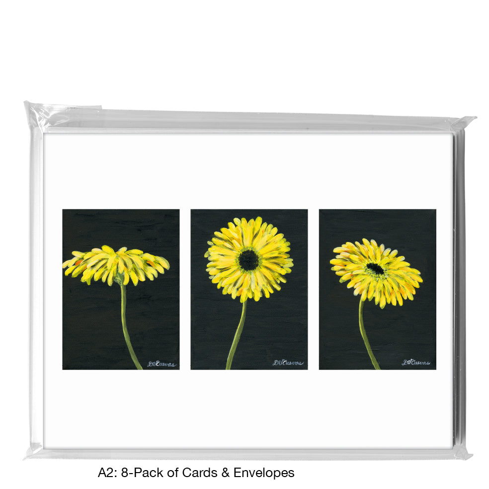 Gerber Yellow On Black, Greeting Card (7435)