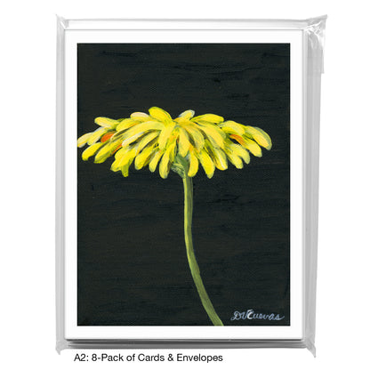 Gerber Yellow On Black, Greeting Card (7435A)