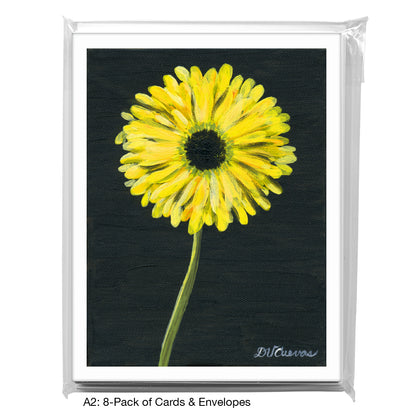 Gerber Yellow On Black, Greeting Card (7435B)