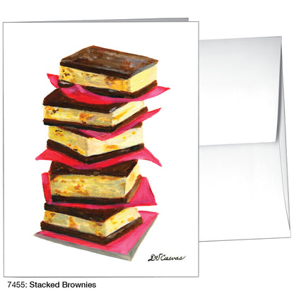 Stacked Brownie & Peanut Butter Cream Sandwiches, Greeting Card (7455)