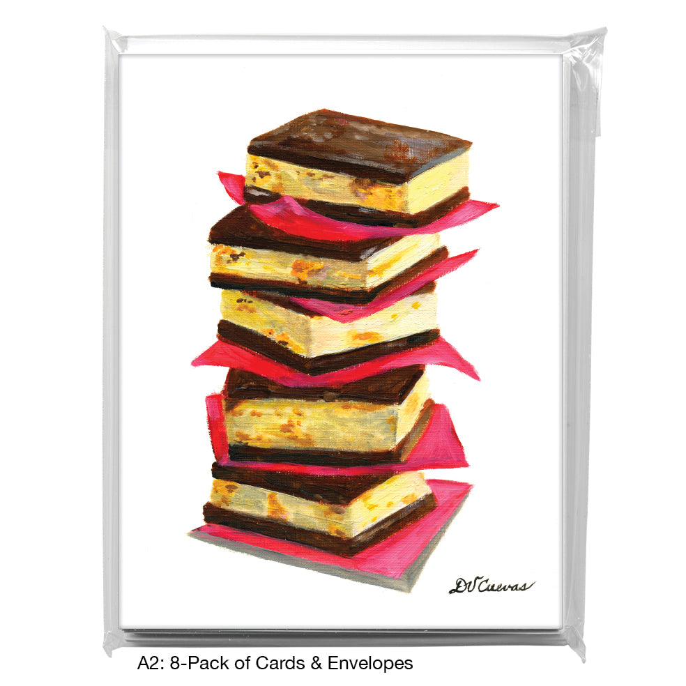 Stacked Brownie & Peanut Butter Cream Sandwiches, Greeting Card (7455)