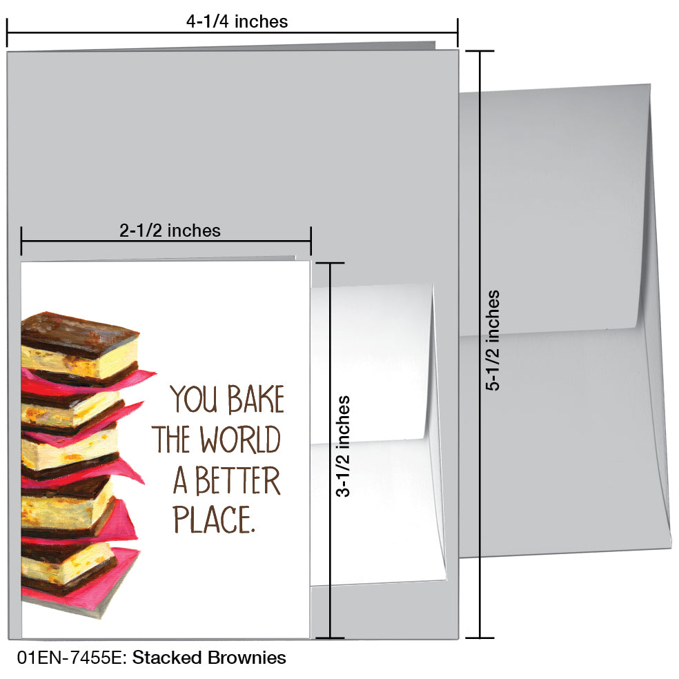 Stacked Brownie & Peanut Butter Cream Sandwiches, Greeting Card (7455E)