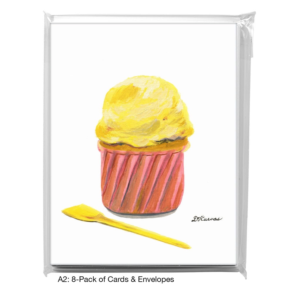 Ice Cream Cupcake, Greeting Card (7458)