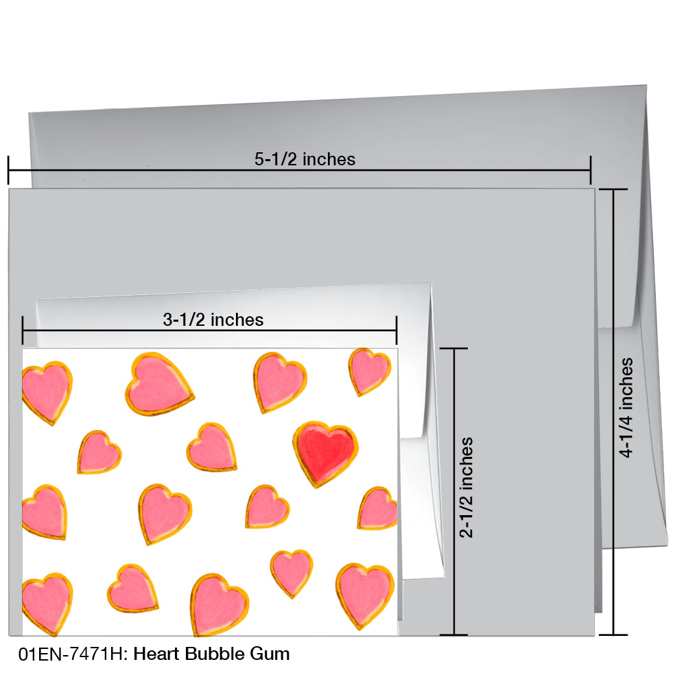 Heart Bubble Gum, Greeting Card (7471H)