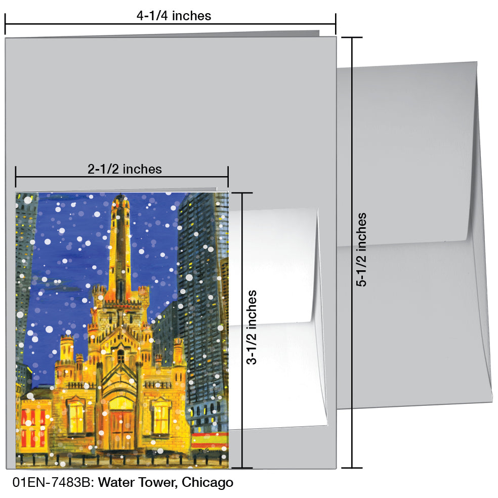 Water Tower, Chicago, Greeting Card (7483B)