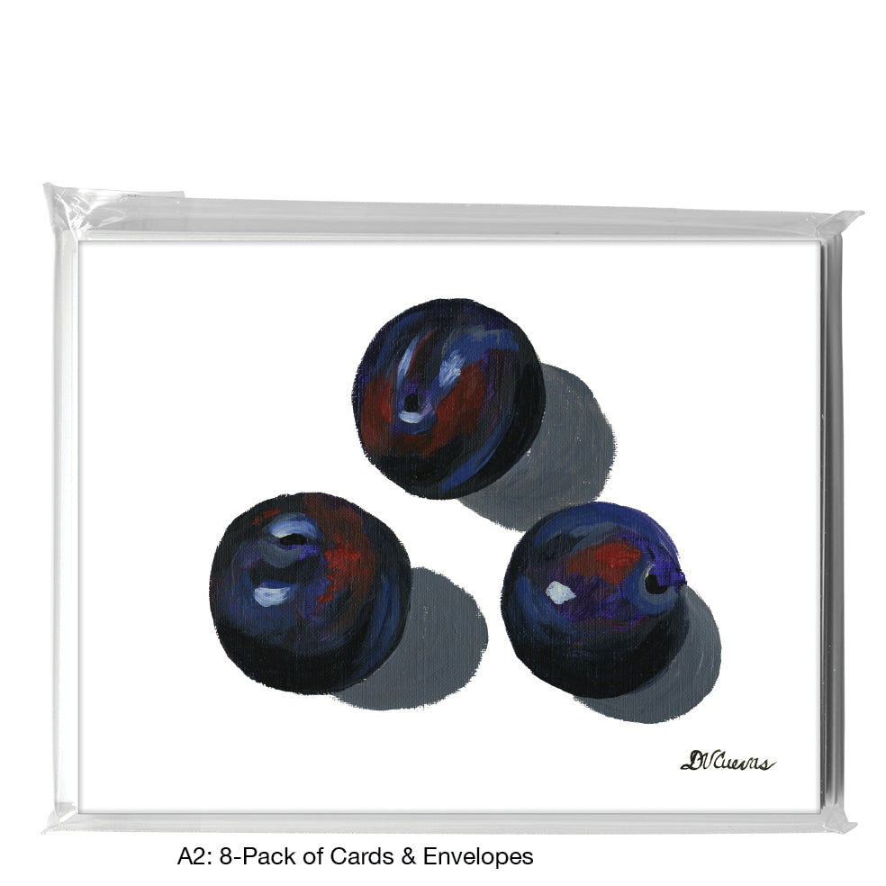 Plum Trio 1, Greeting Card (7484C)