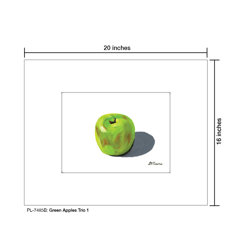 Green Apples Trio B, Print (#7485B)