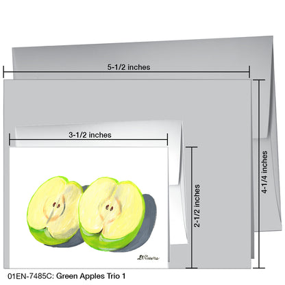 Green Apples Trio 1, Greeting Card (7485C)