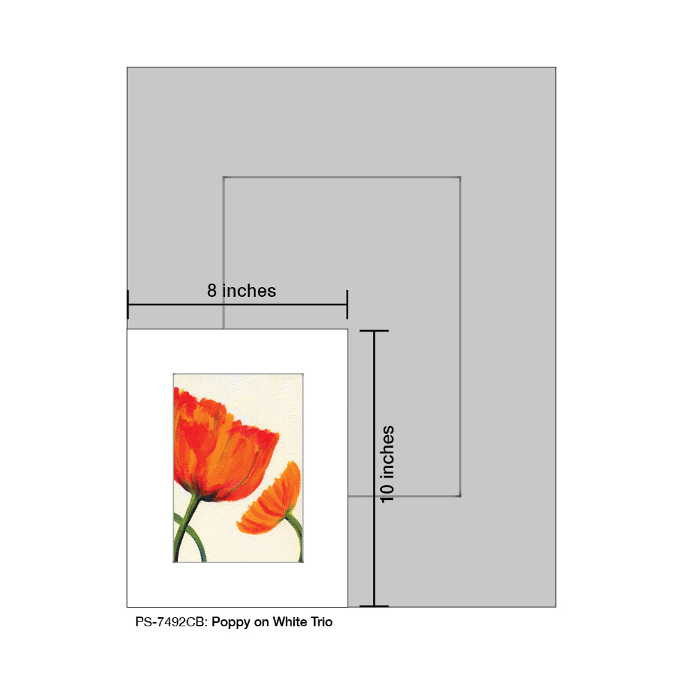 Poppy on White Trio, Print (#7492CB)