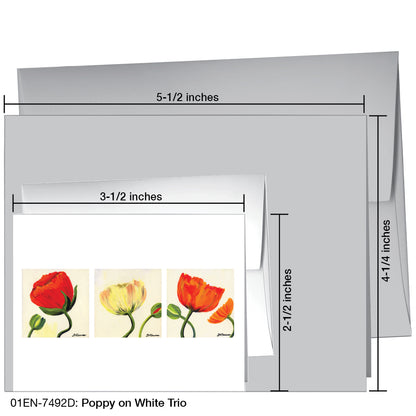 Poppy On White Trio, Greeting Card (7492D)