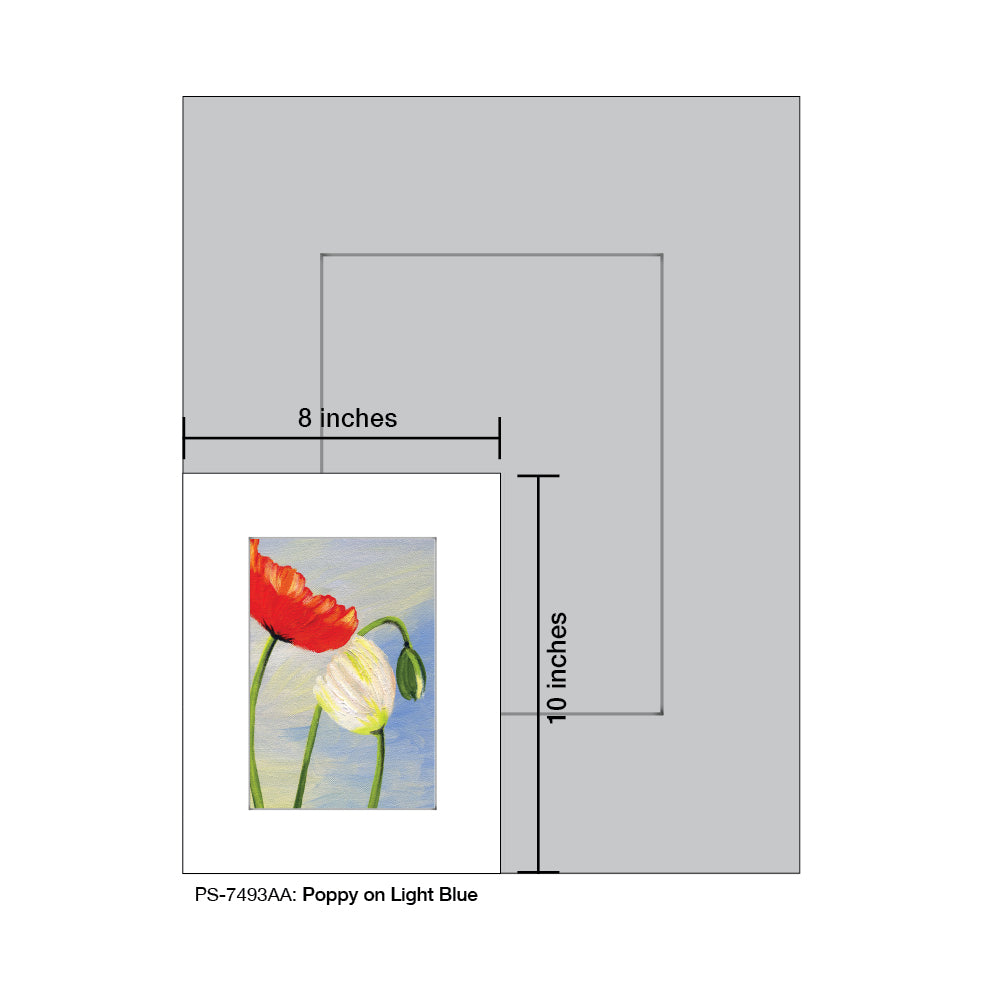 Poppy on Light Blue, Print (#7493AA)