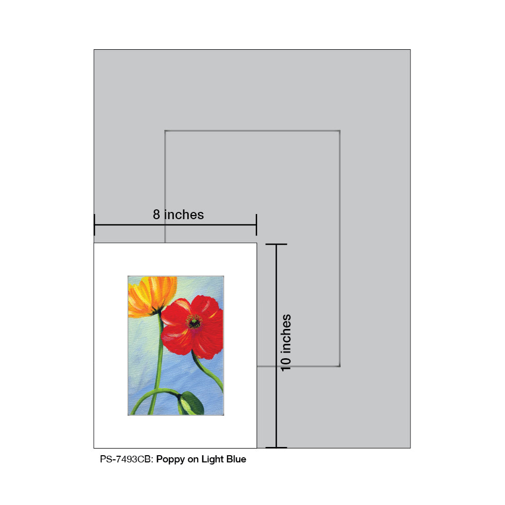 Poppy on Light Blue, Print (#7493CB)