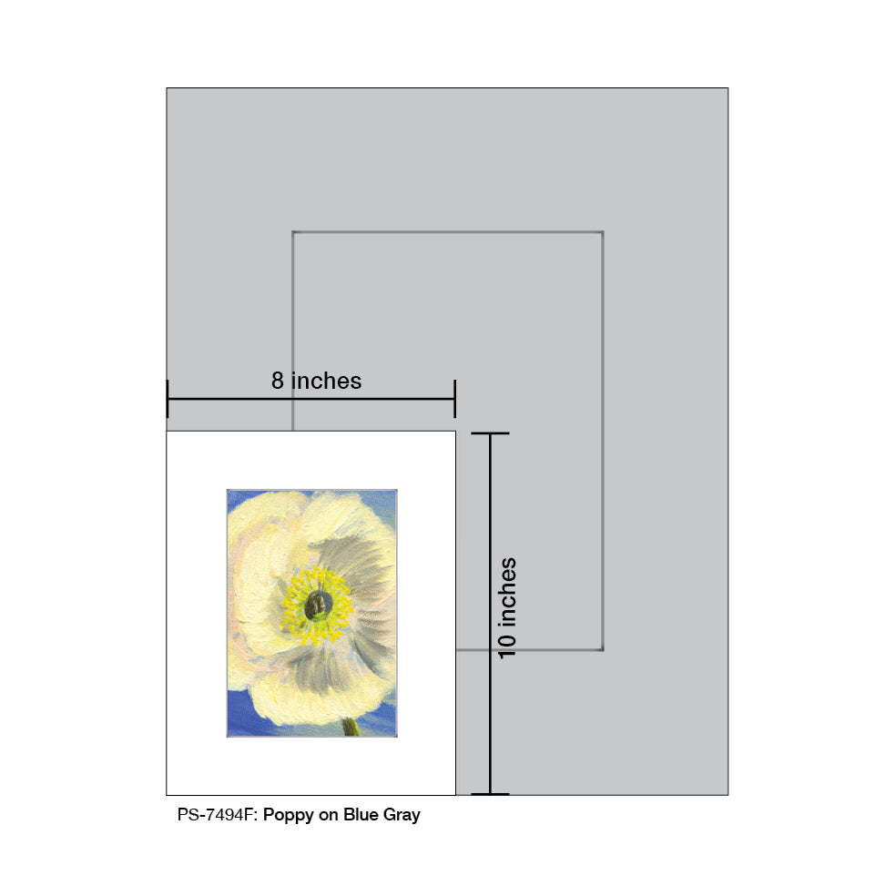 Poppy on Blue Gray, Print (#7494F)