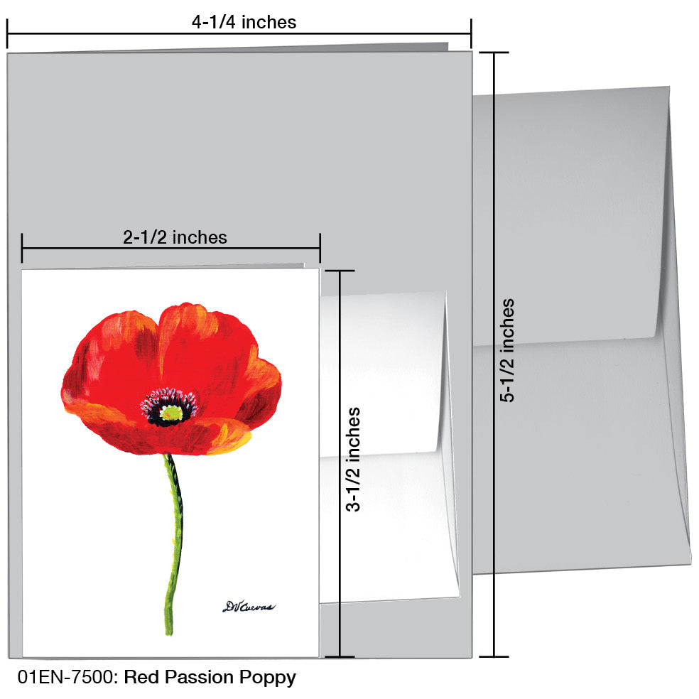 Red Passion Poppy, Greeting Card (7500)