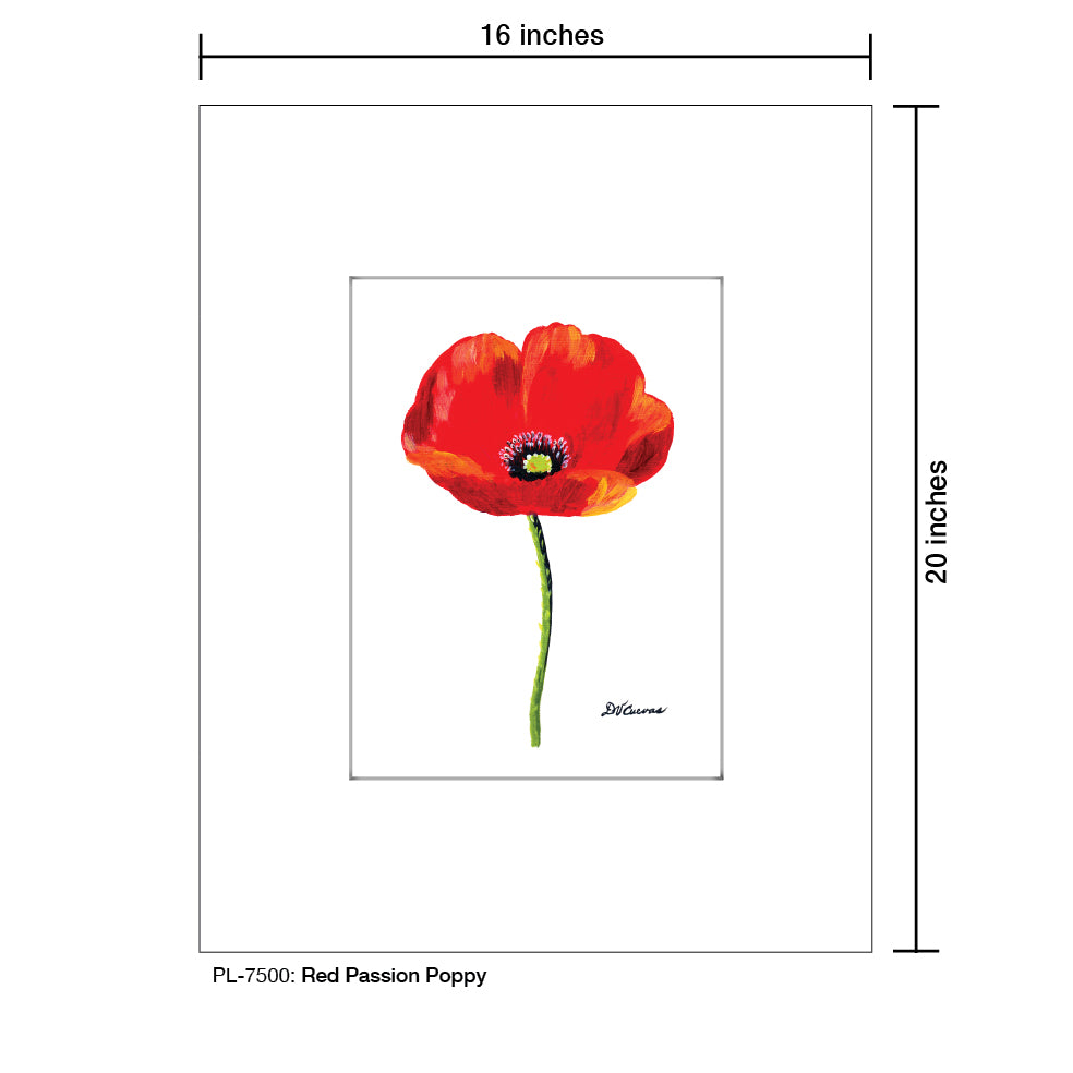 Red Passion Poppy, Print (#7500B)