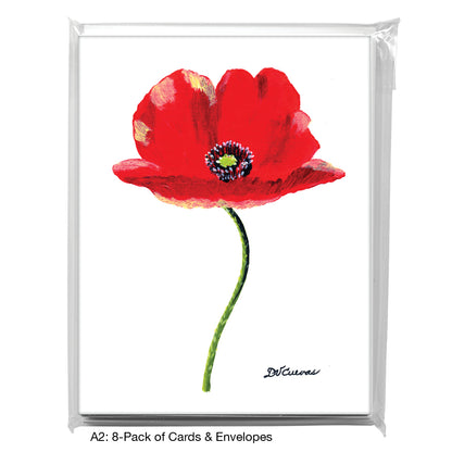 Red Poppy Fan, Greeting Card (7501)