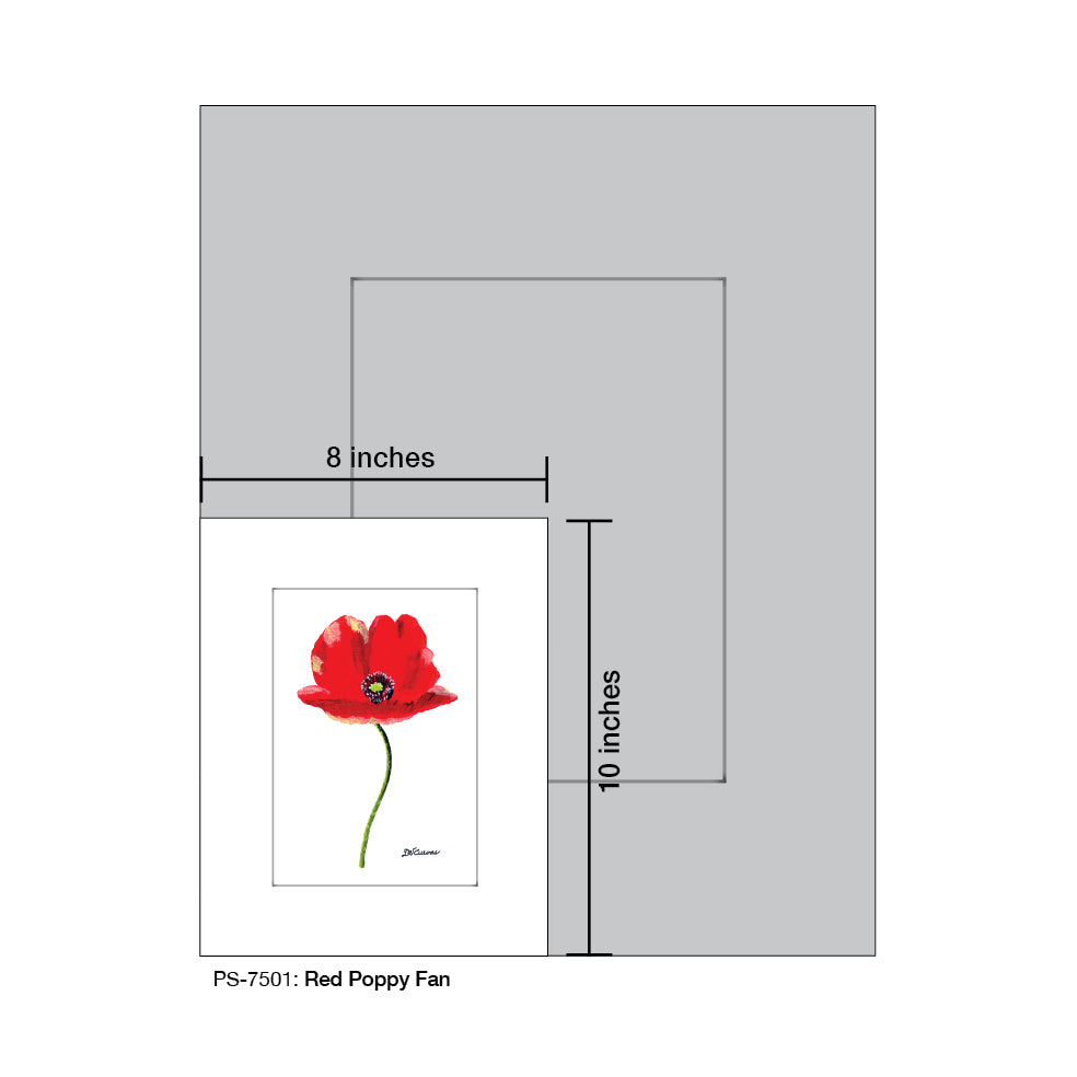 Red Poppy Fan, Print (#7501)