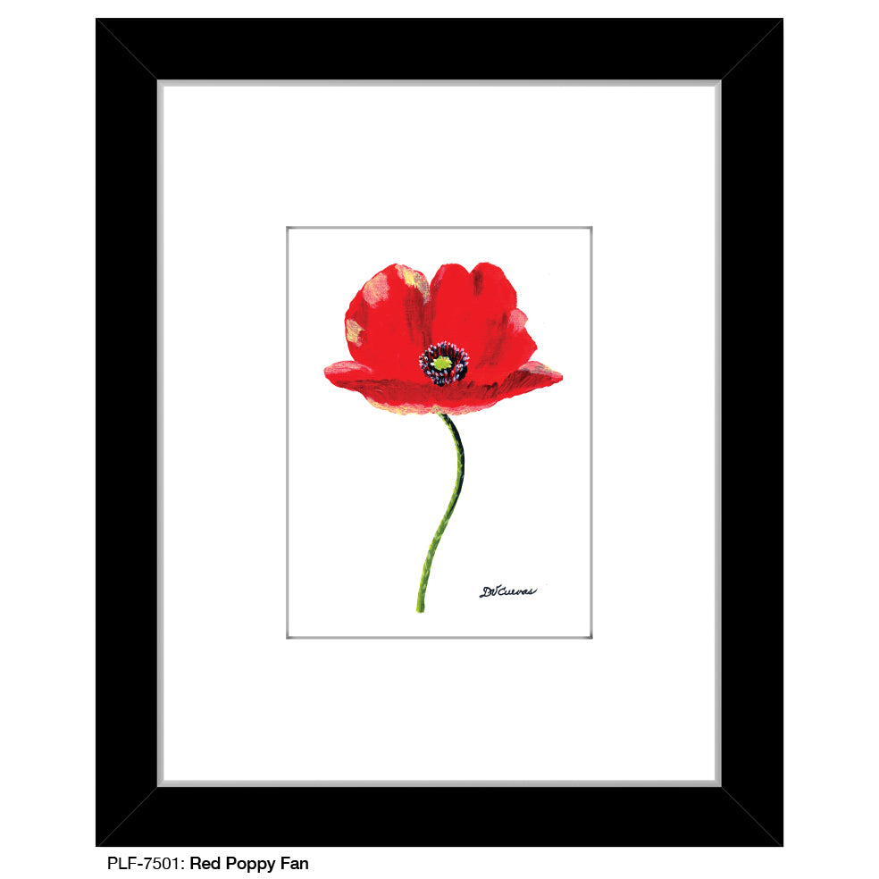 Red Poppy Fan, Print (#7501)