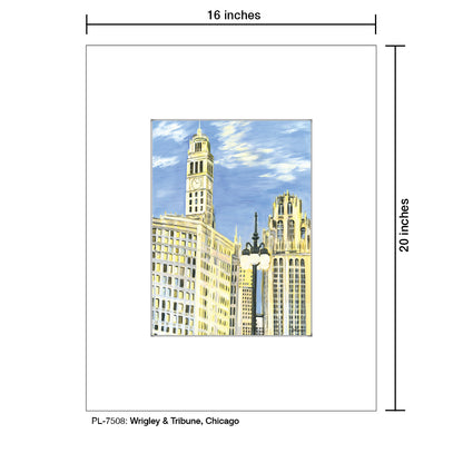 Wrigley & Tribune, Chicago, Print (#7508)