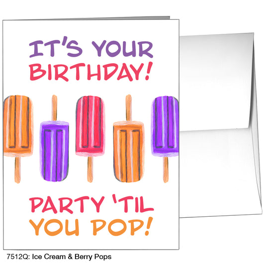 Ice Cream & Berry Pops, Greeting Card (7512Q)